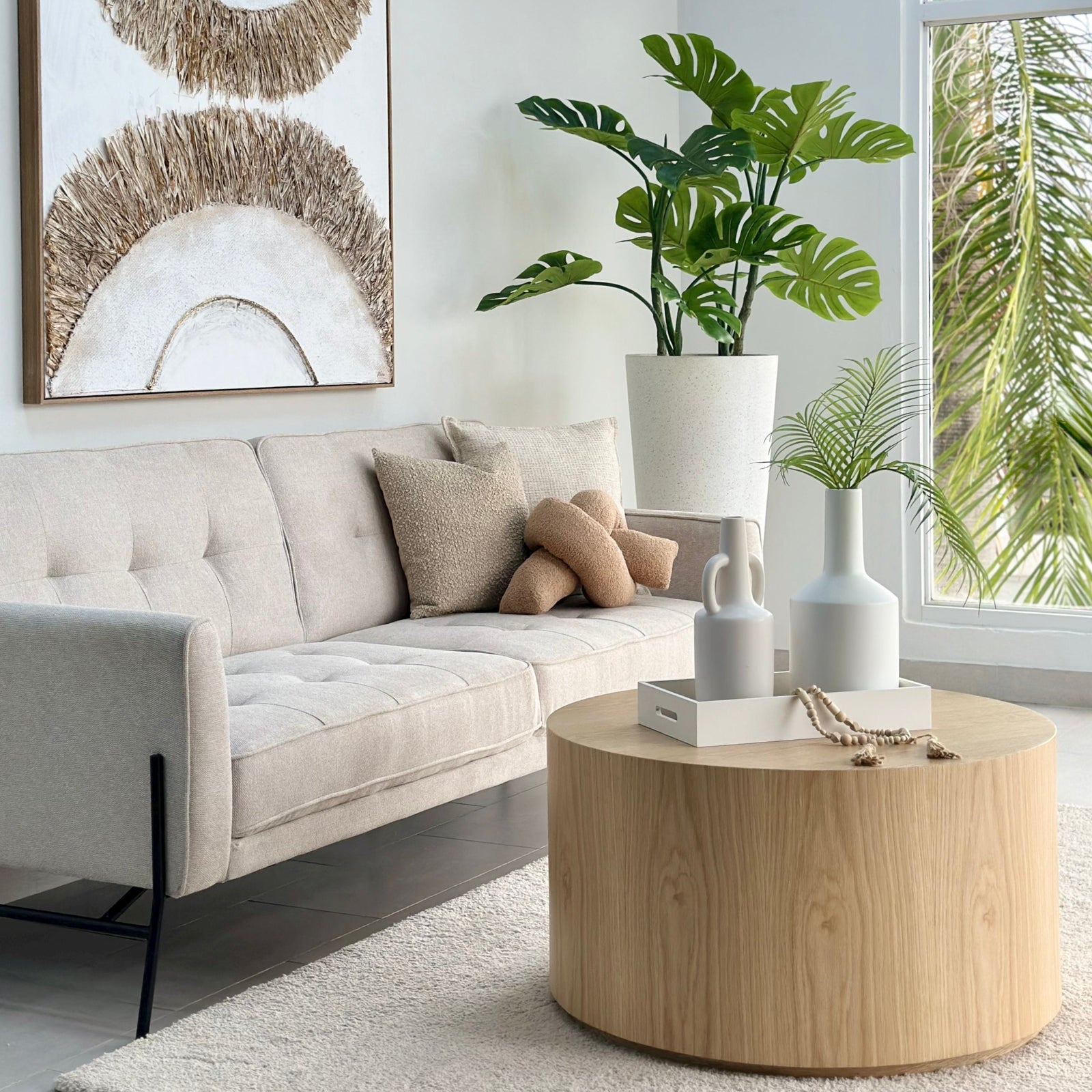 Natural Cylinder Coffee Table