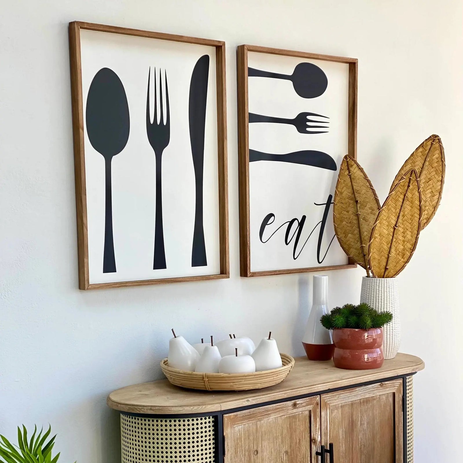 Knife Fork and Spoon Wooden Wall Art