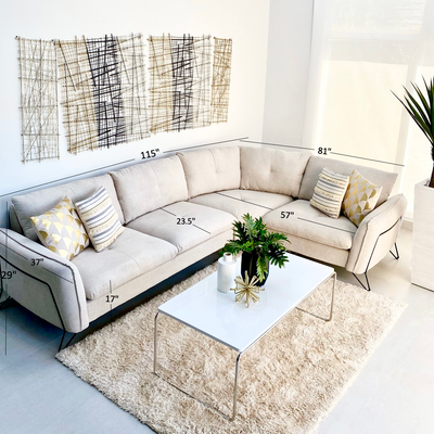 Cami Black Corner Sofa Left Side