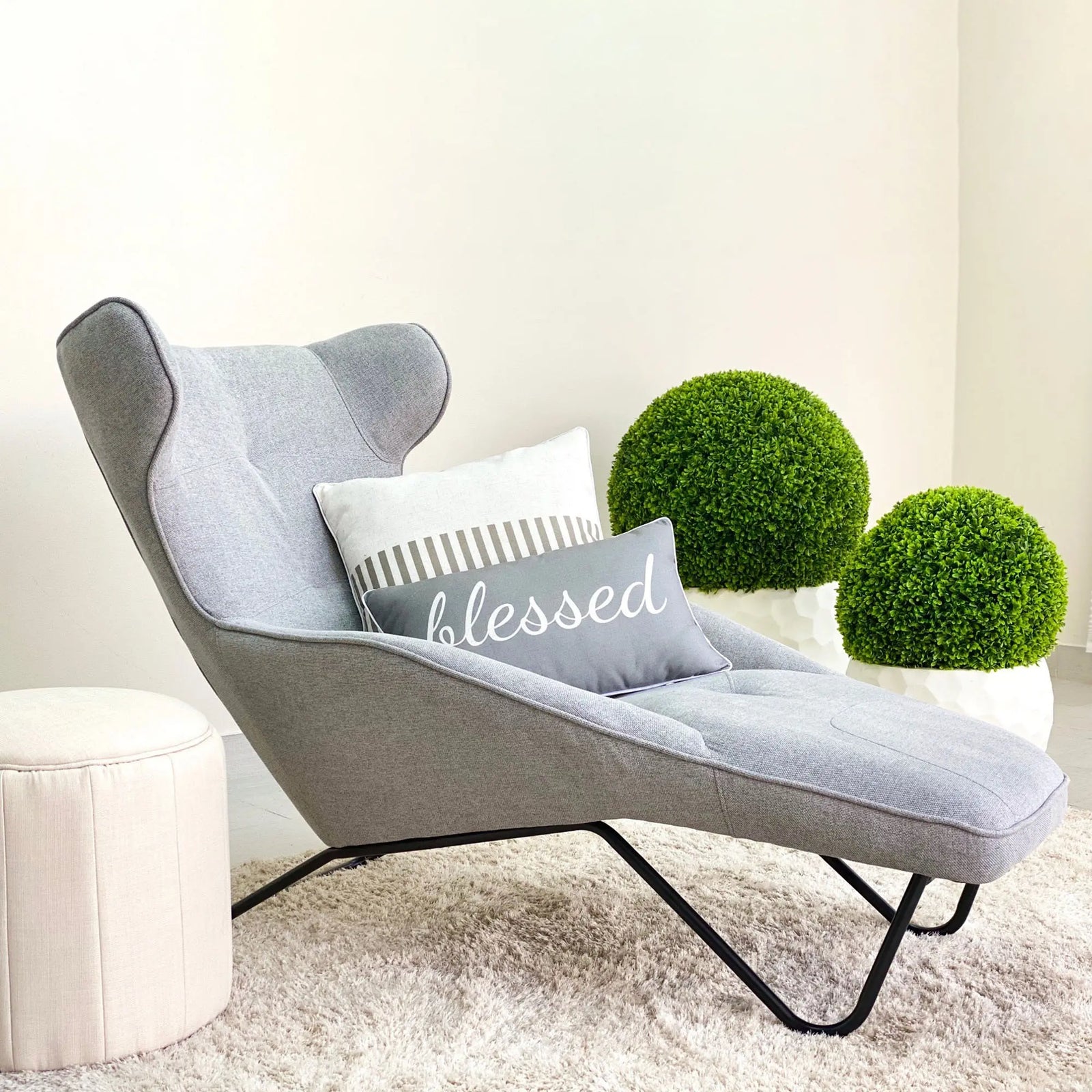 Sophy White and Gray Pillow