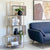 Wood and Metal Rattan Look Bookshelf
