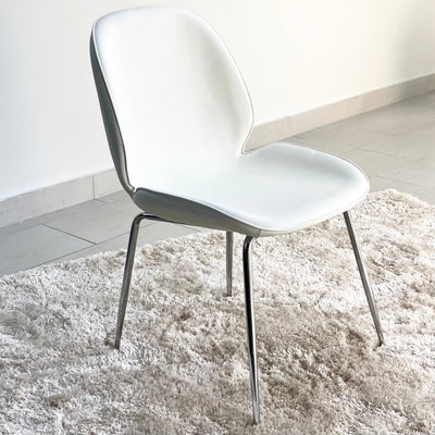 Pivot White Lacquer Top and Black Legs Dining Table Set