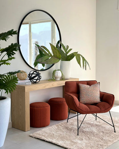 Tufted  Terracotta Accent Chair