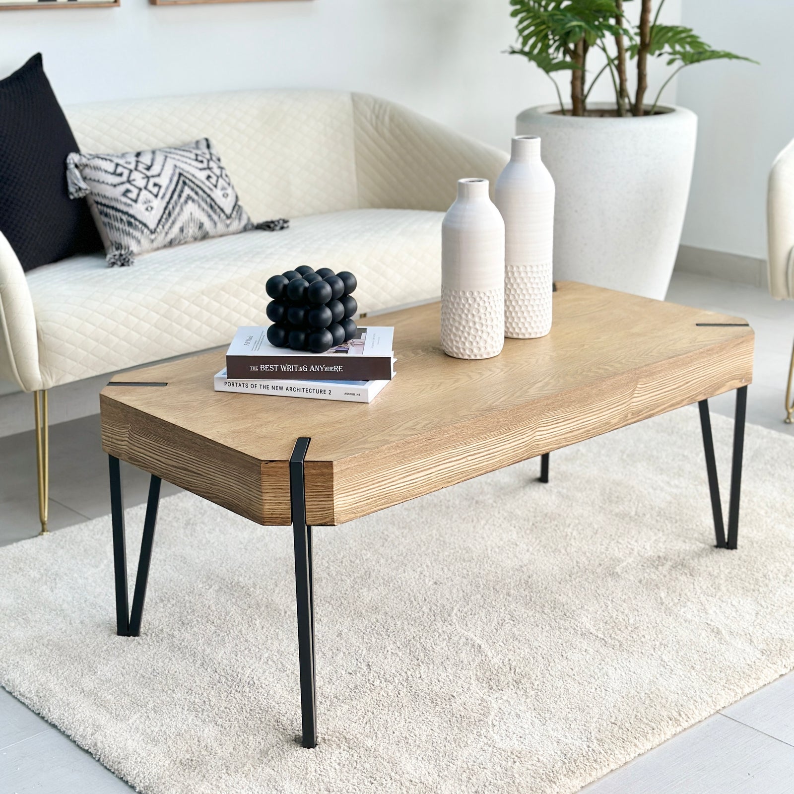 Guimard Walnut & Golden Coffee Table