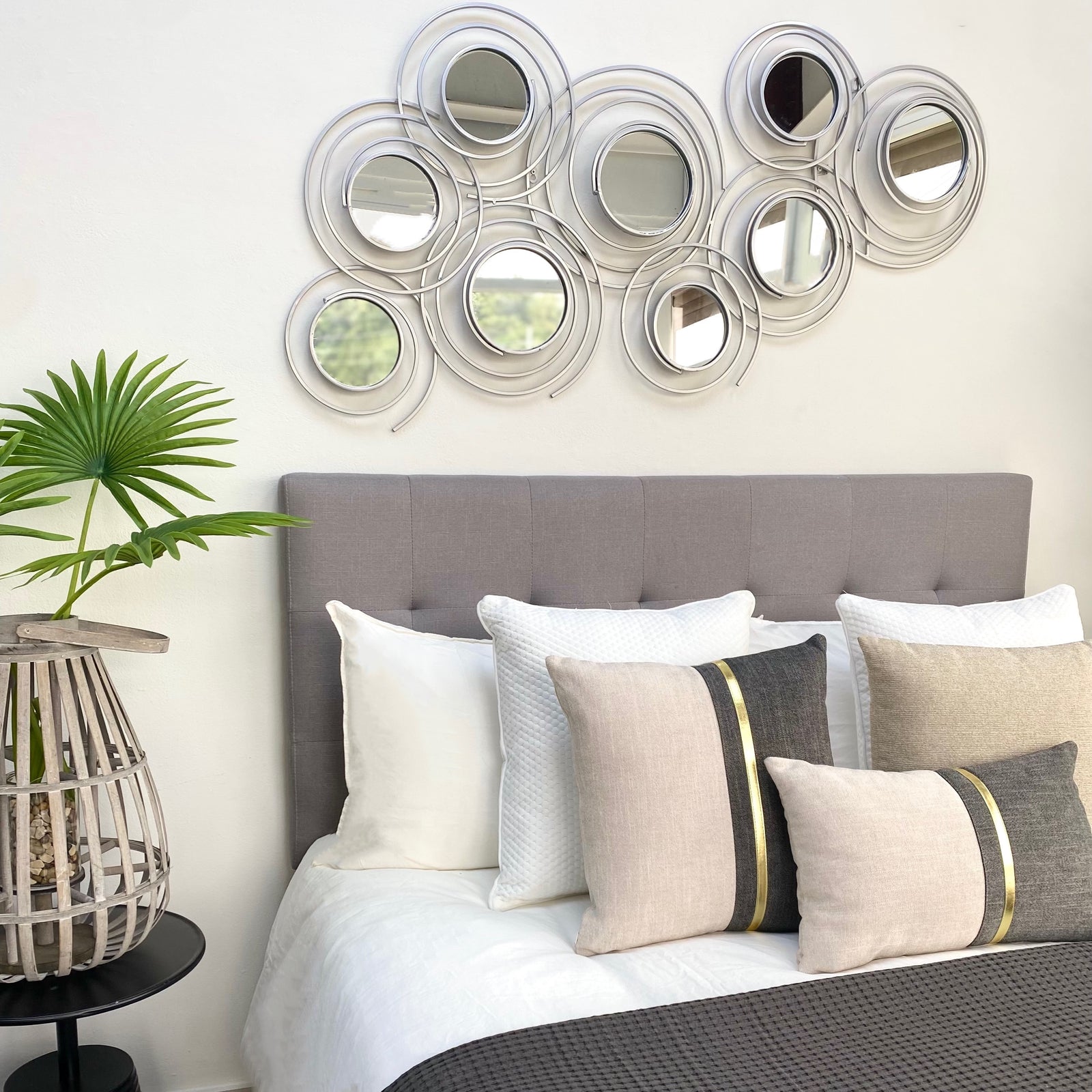 Multi Spiral Silver Mirror Metal Wall Art