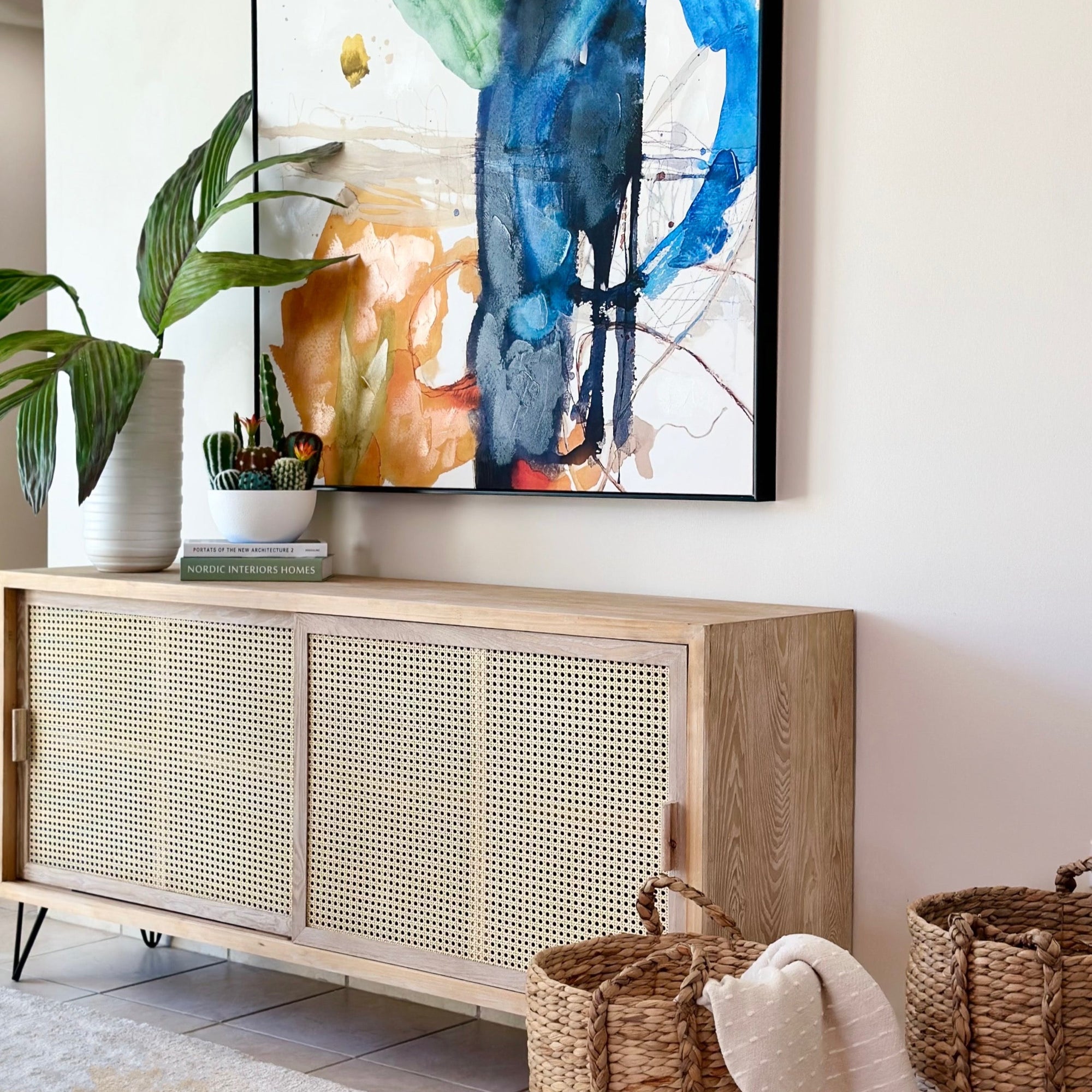 Nordic Natural Rattan Buffet Table