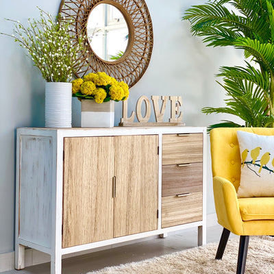 Rustic Wash Entry Cabinet