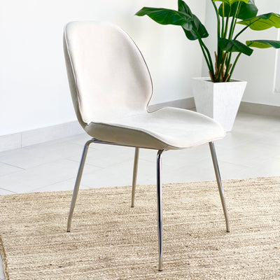 Clara Dining Table Natural Top Stainless Steel Legs Set