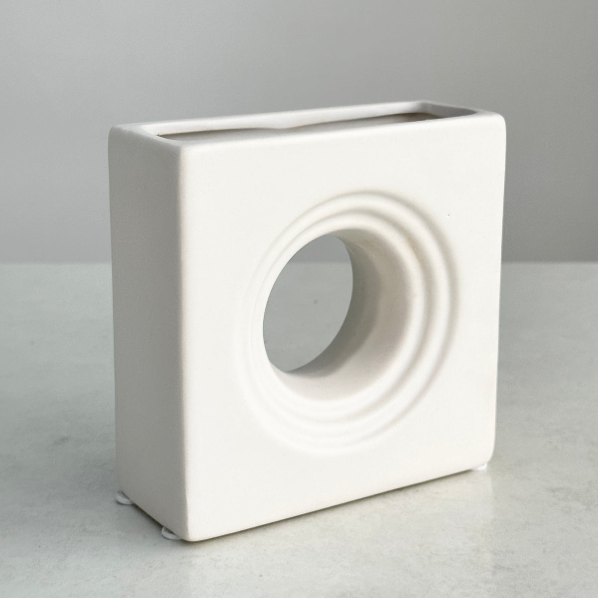 Ceramic Rectangle White Vase