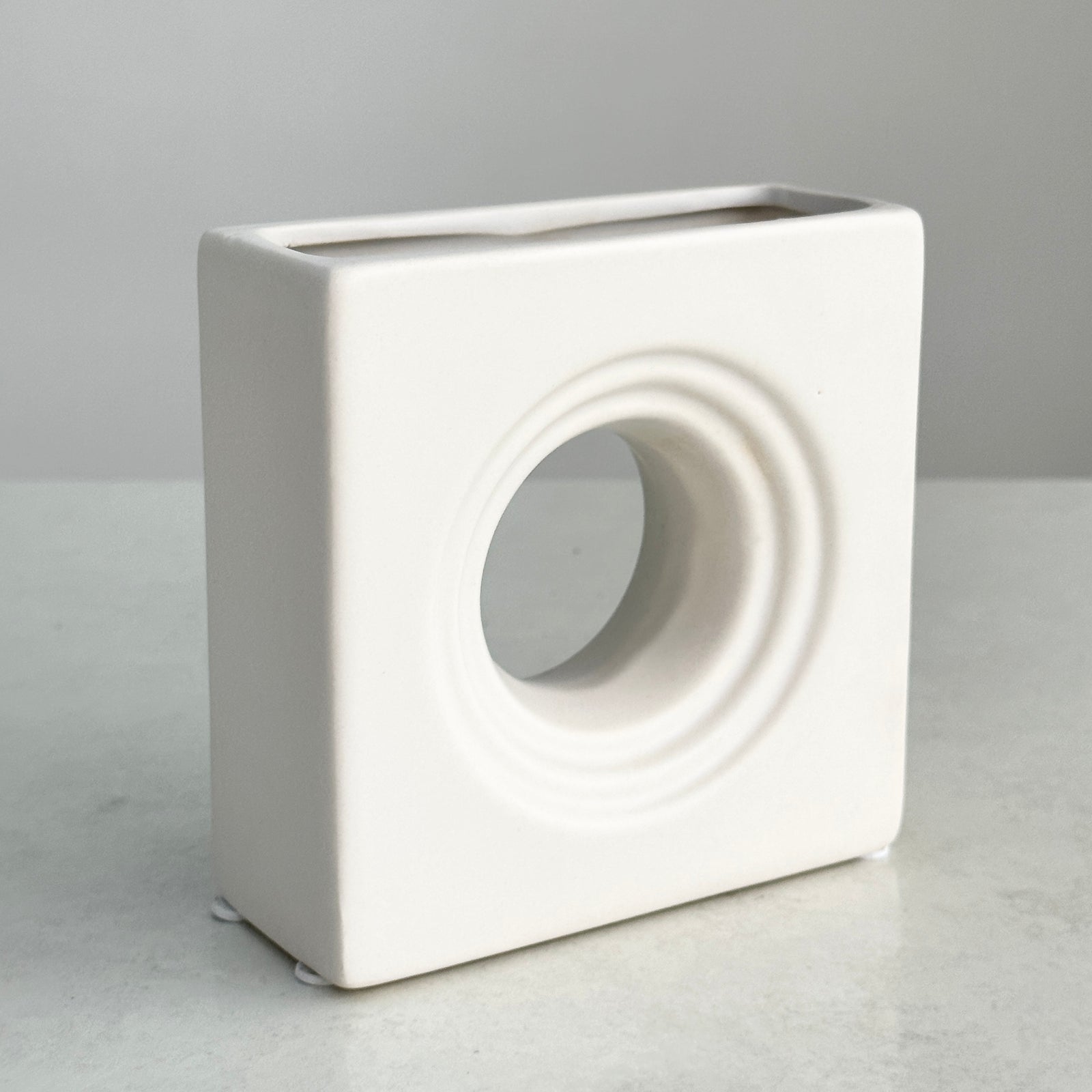 Ceramic Rectangle White Vase