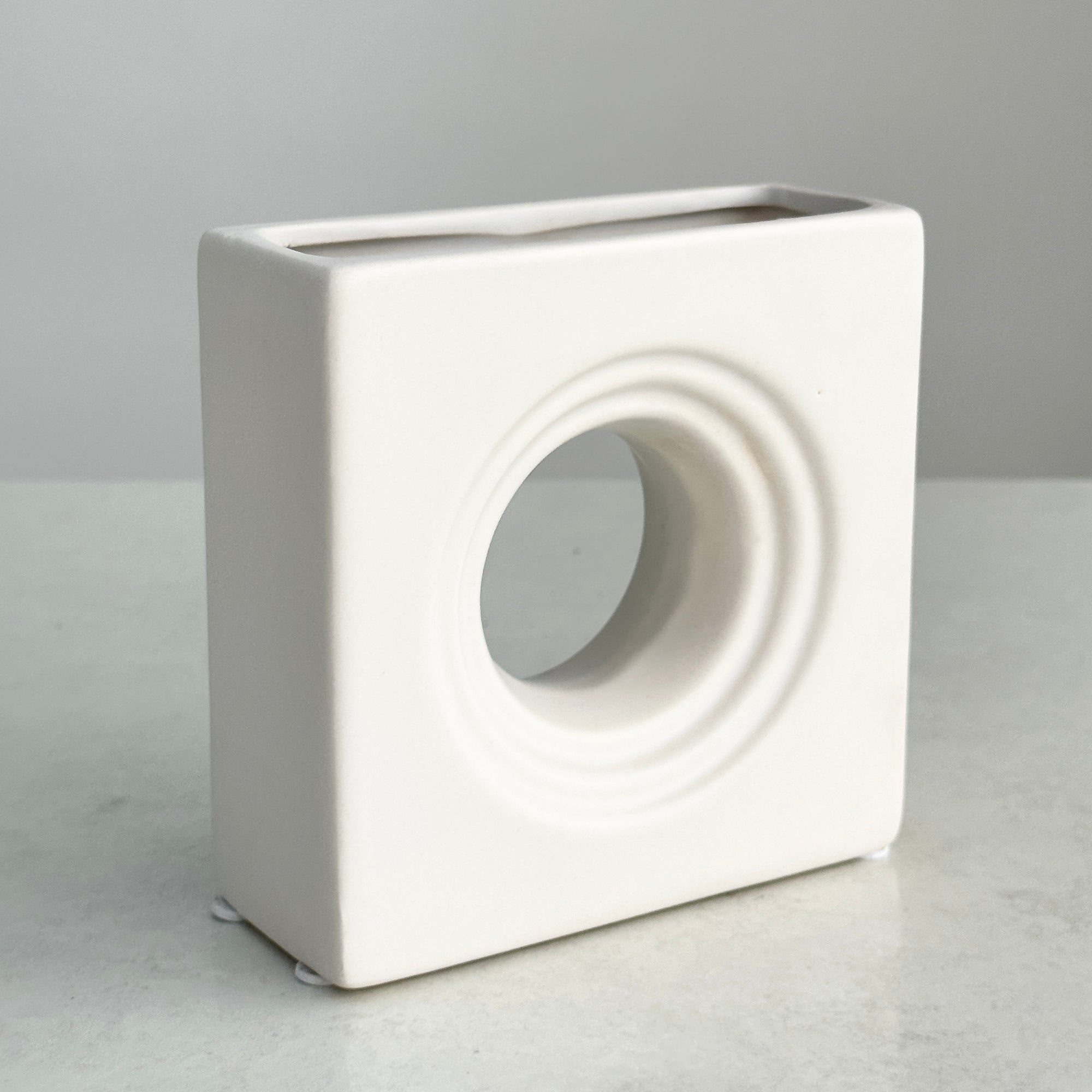Ceramic Rectangle White Vase