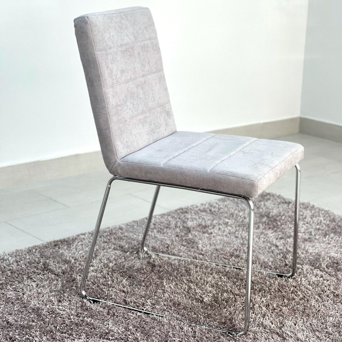 Clara Dining Table Natural Top Stainless Steel Legs Set