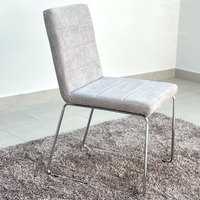 Clara Dining Table Natural Top Stainless Steel Legs Set