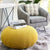 Wide Round Big Pouf Yellow Ottoman