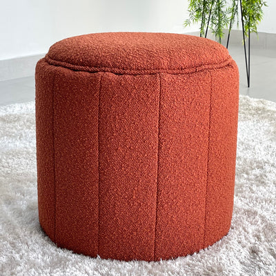 Pumpkin Orange Rust Ottoman Terry Fabric