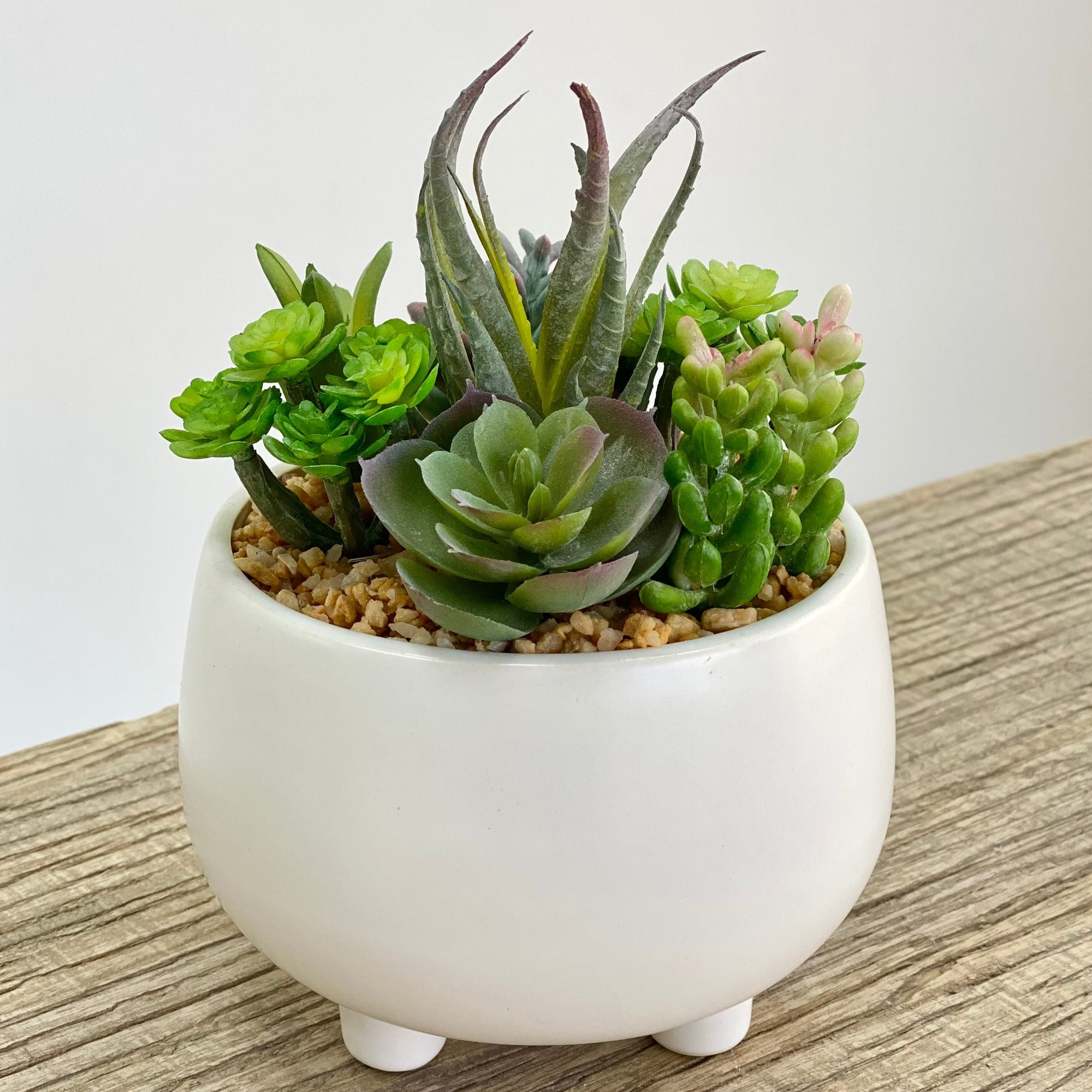 Mini Planter Green Assortment Faux Succulent