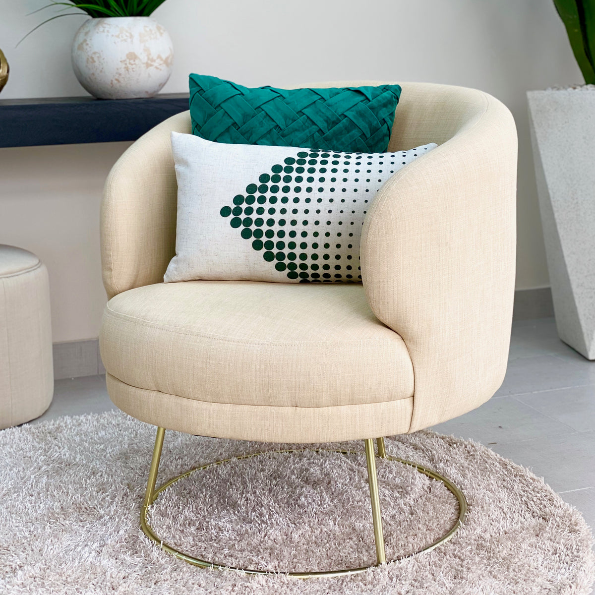 Rectangular Green Dots Padding Pillow