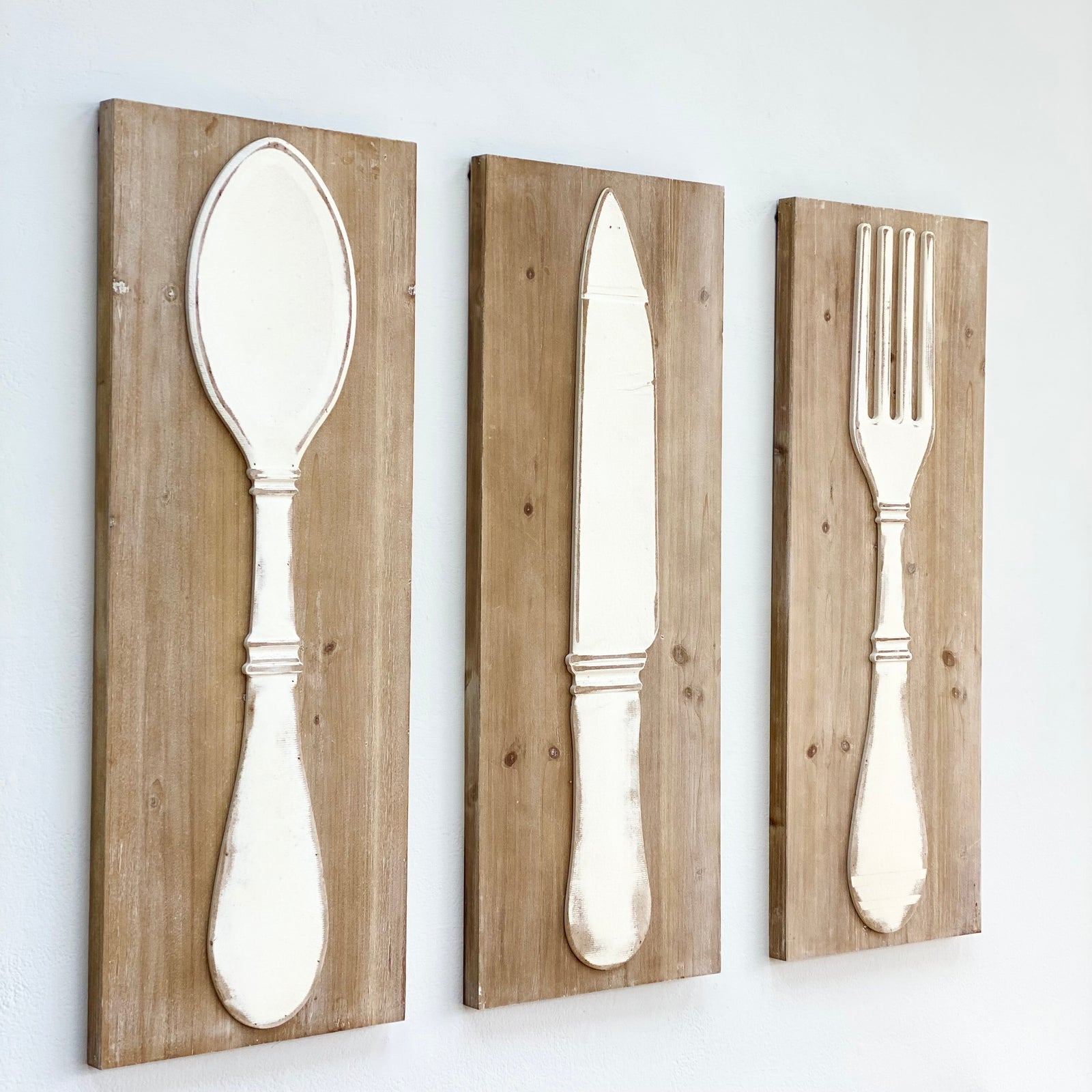 Knife Fork and Spoon Wood Wall Decor Set