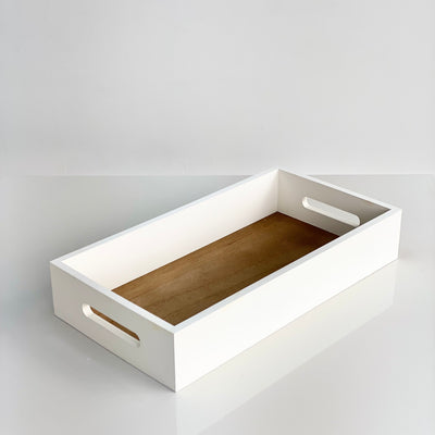Rectangle Wooden White Tray