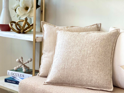 Ivory Solid Tweed Pillow