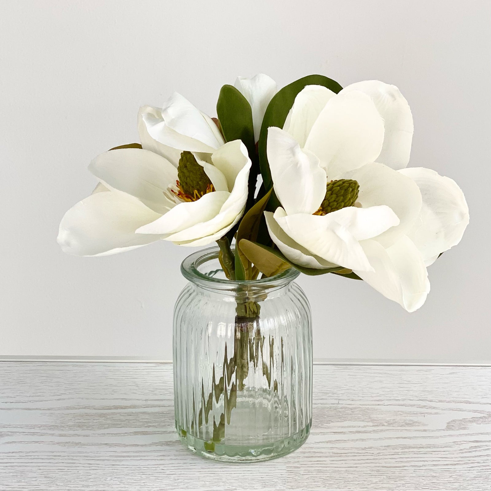Magnolia in Glass Pot