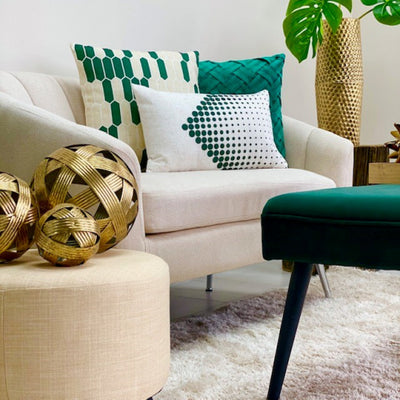 Rectangular Green Dots Padding Pillow