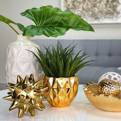 Shape Mountain Chrome Gold Vase