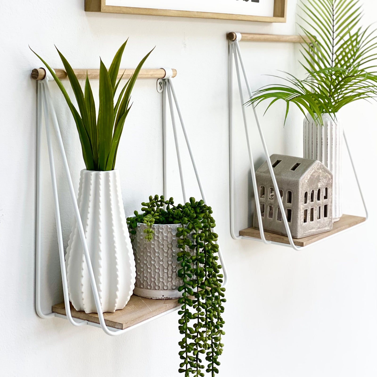 Swing Metal and Wood Shelves Set of Two