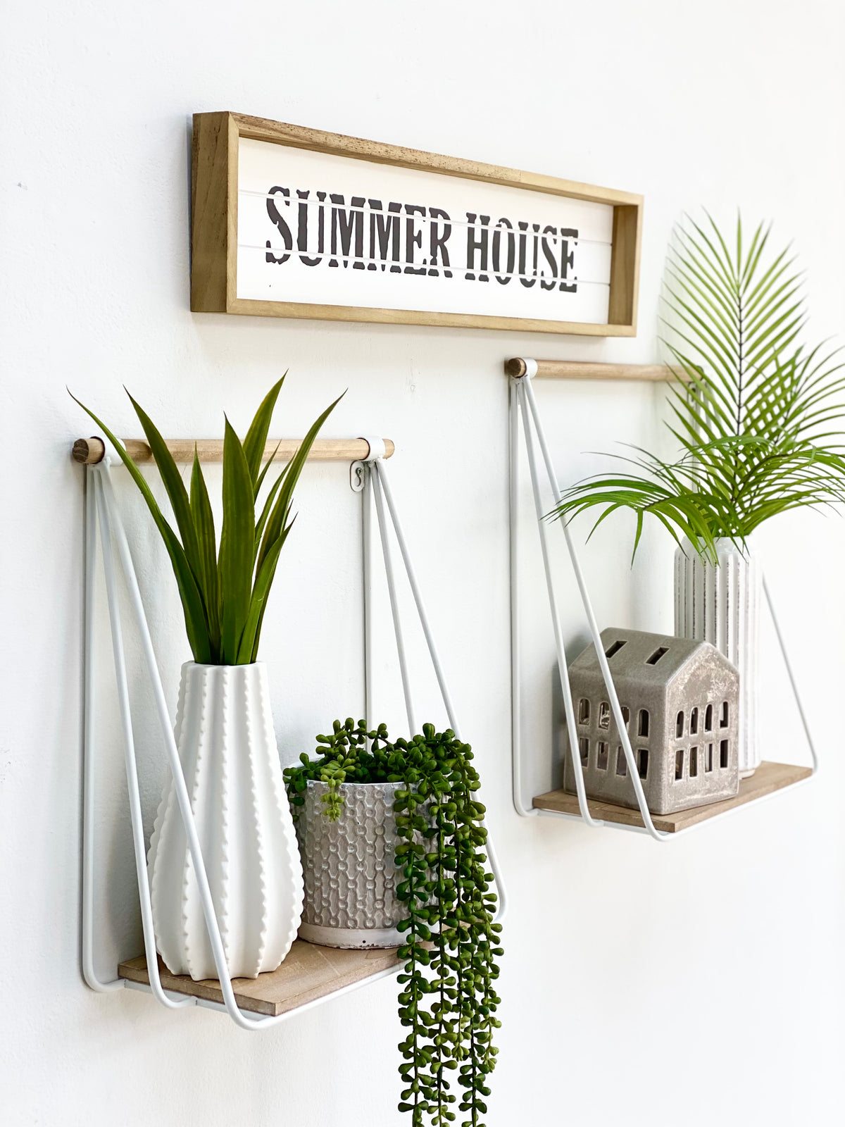 Swing Metal and Wood Shelves Set of Two