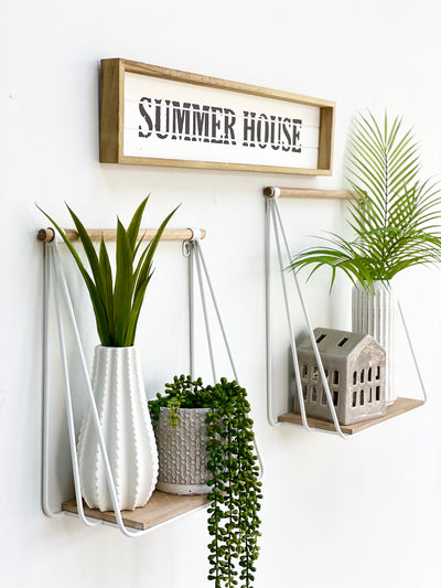 Swing Metal and Wood Shelves Set of Two