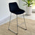 Black Velvet High Bar Stool Chrome Leg