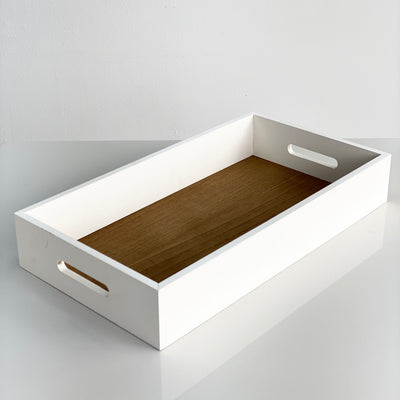 Rectangle Wooden White Tray