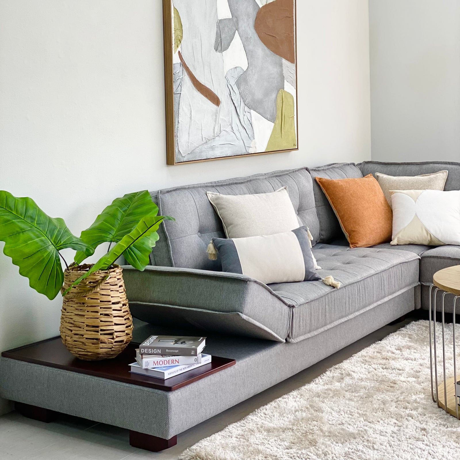 Vivid Gray Corner Sofa