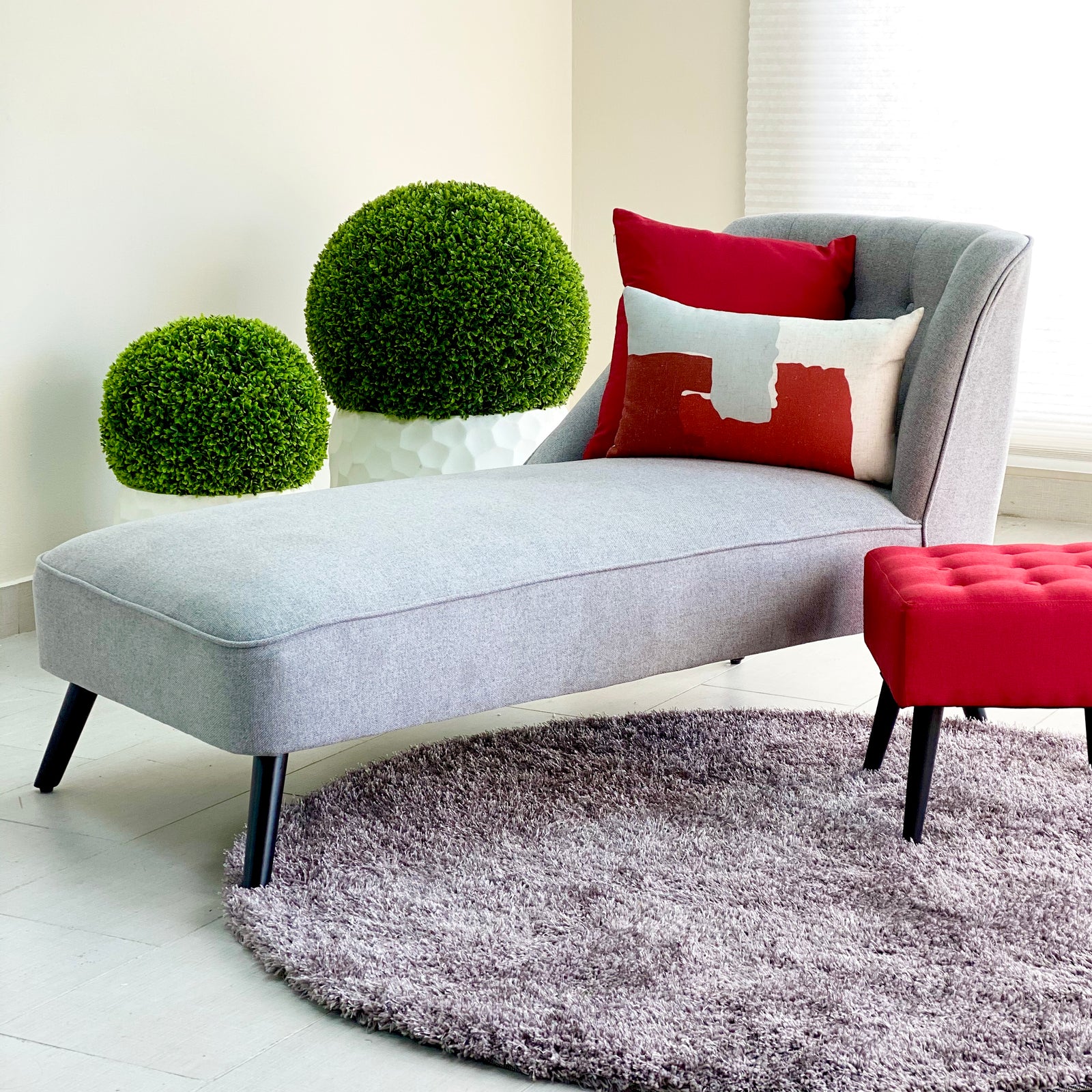 Rectangular Red & White Padding Pillow