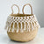 Stylish Seagrass Belly Basket With Macramé Decor