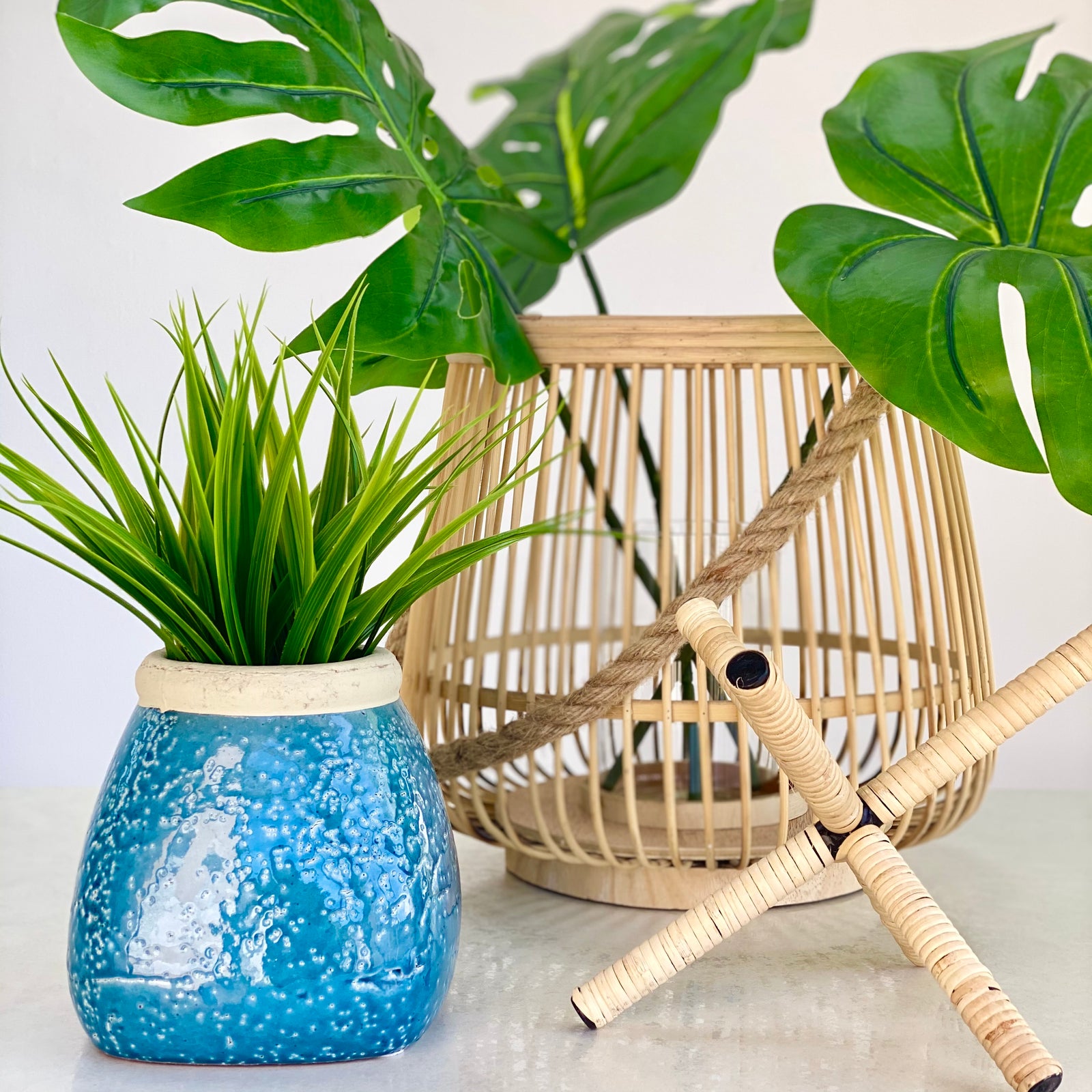 Tyrone Blue Cracked Vase