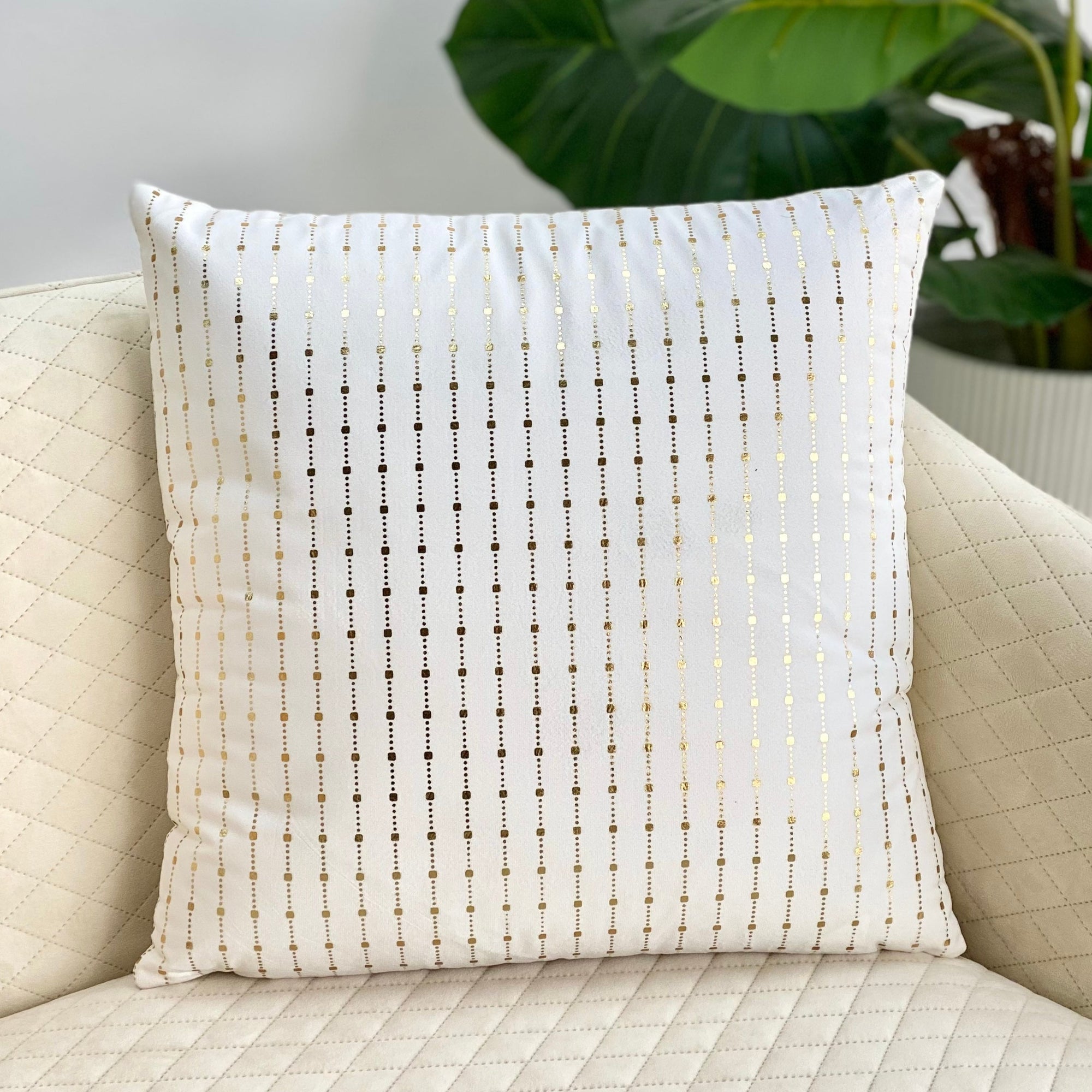 Golden Dots Snow White Pillow