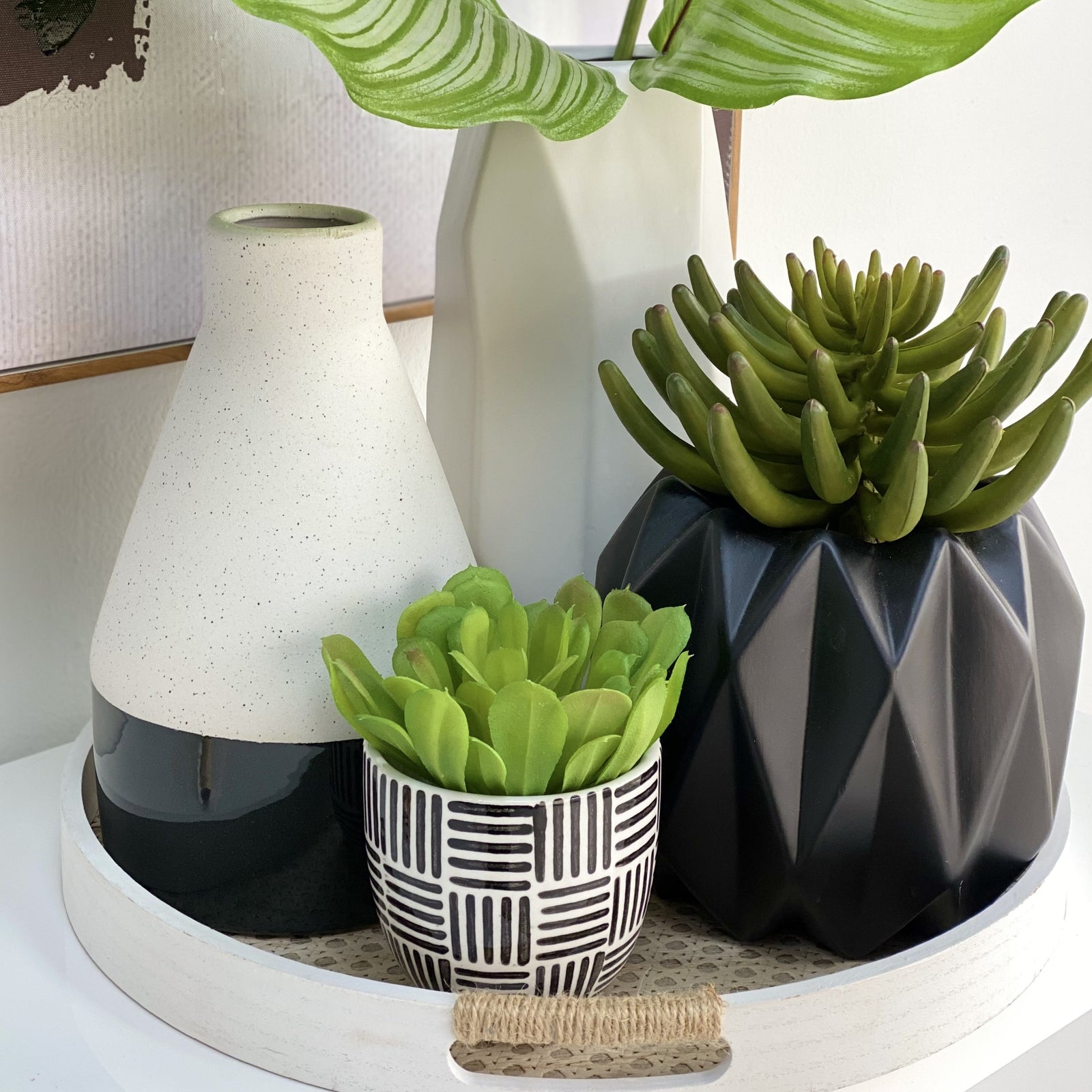 Black and White Ceramic Small Vase