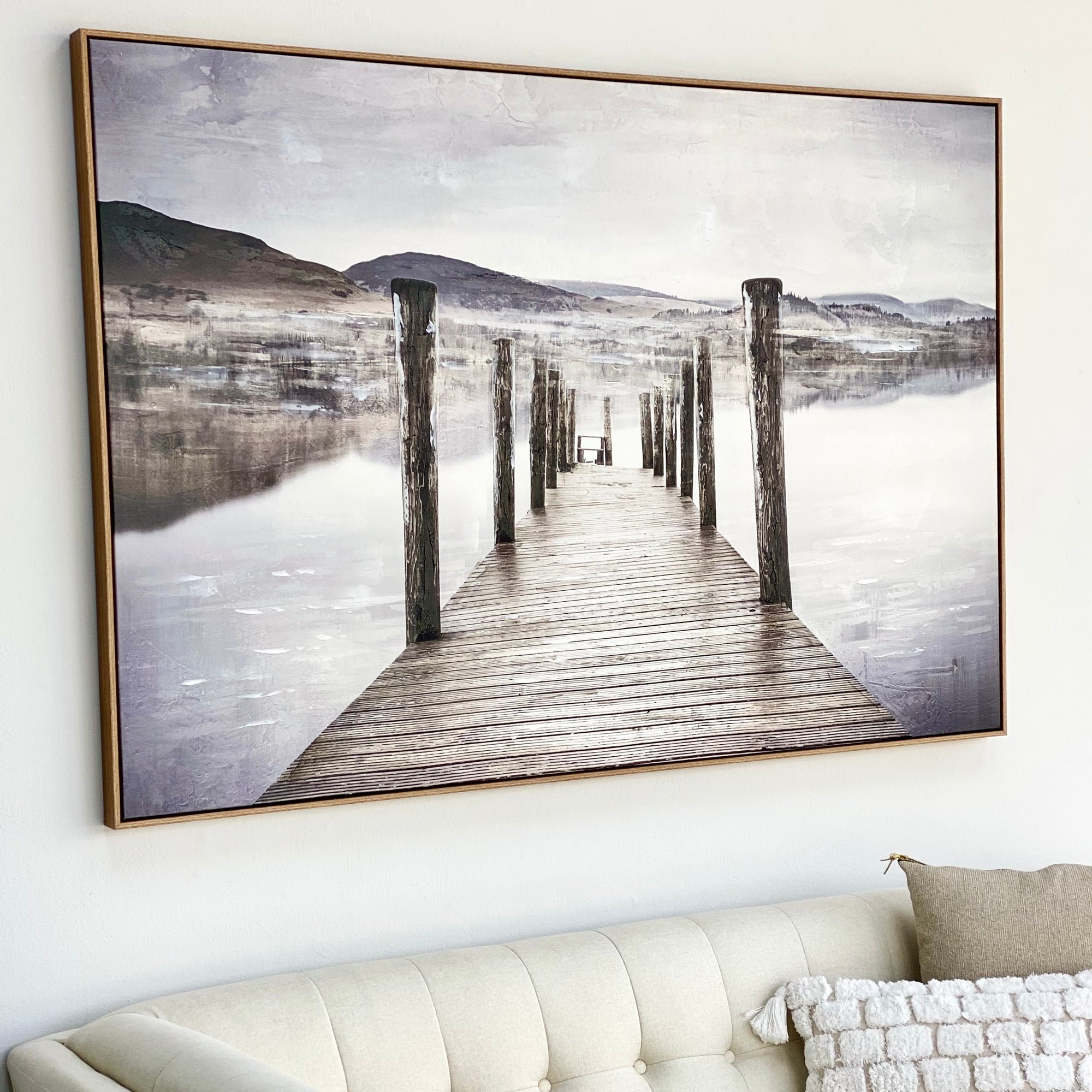 Wood Walk on The Lake Wall Art Canvas