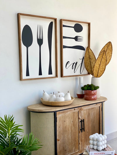 Knife Fork and Spoon Wooden Wall Art