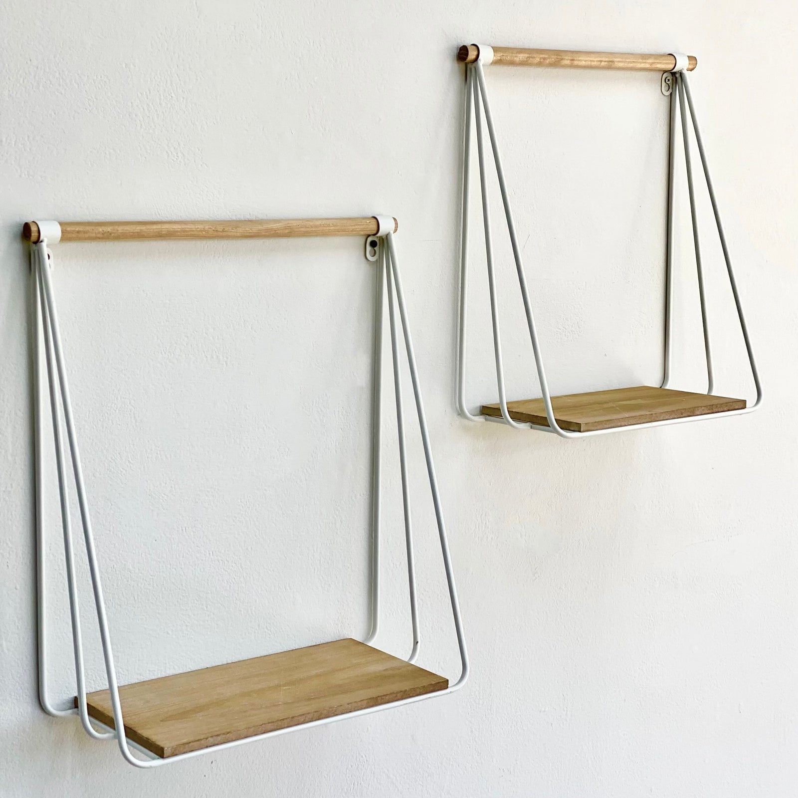 Swing Metal and Wood Shelves Set of Two