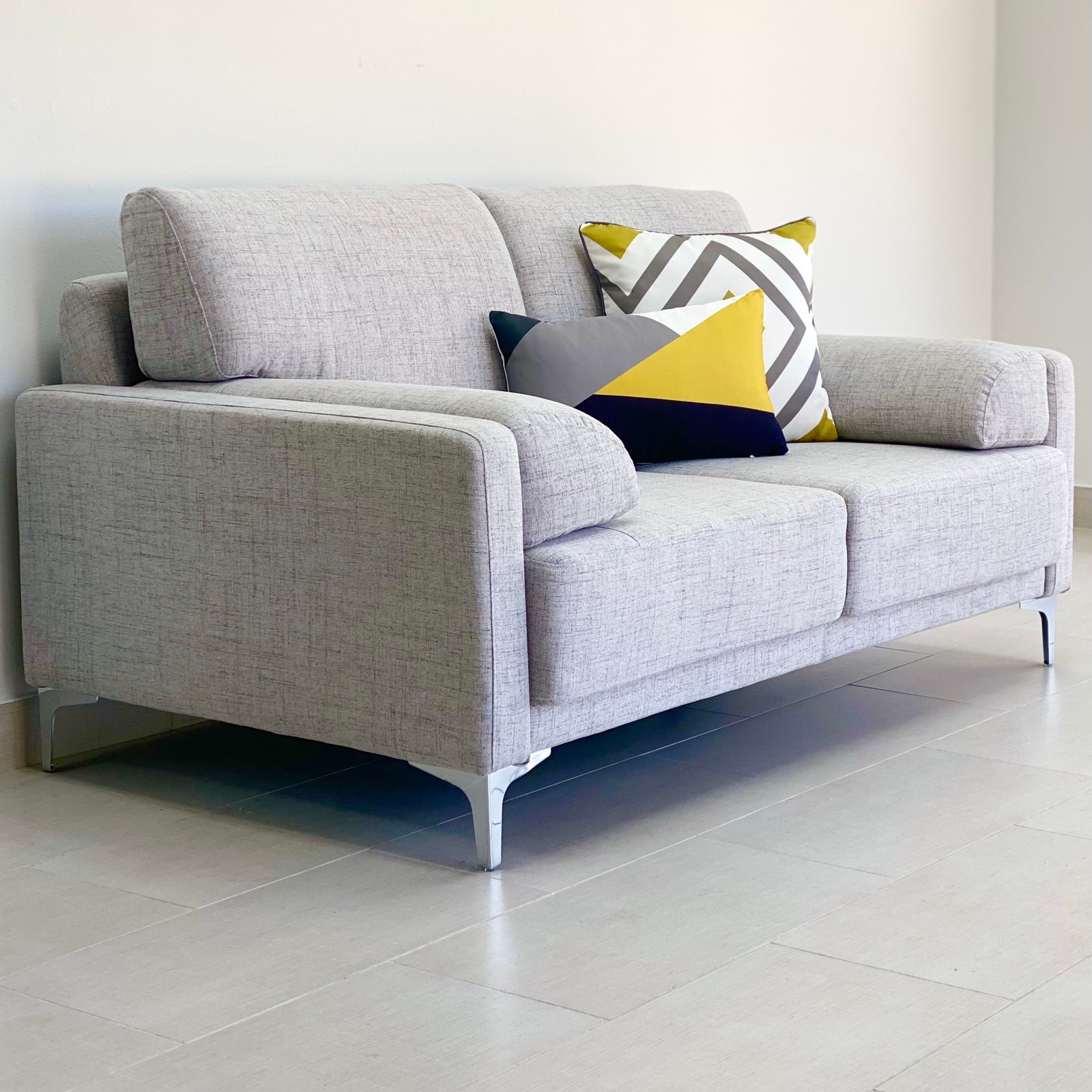 Cecile Gray Fabric Love Seat