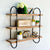 3-Tier Wood and Metal Wall Shelf