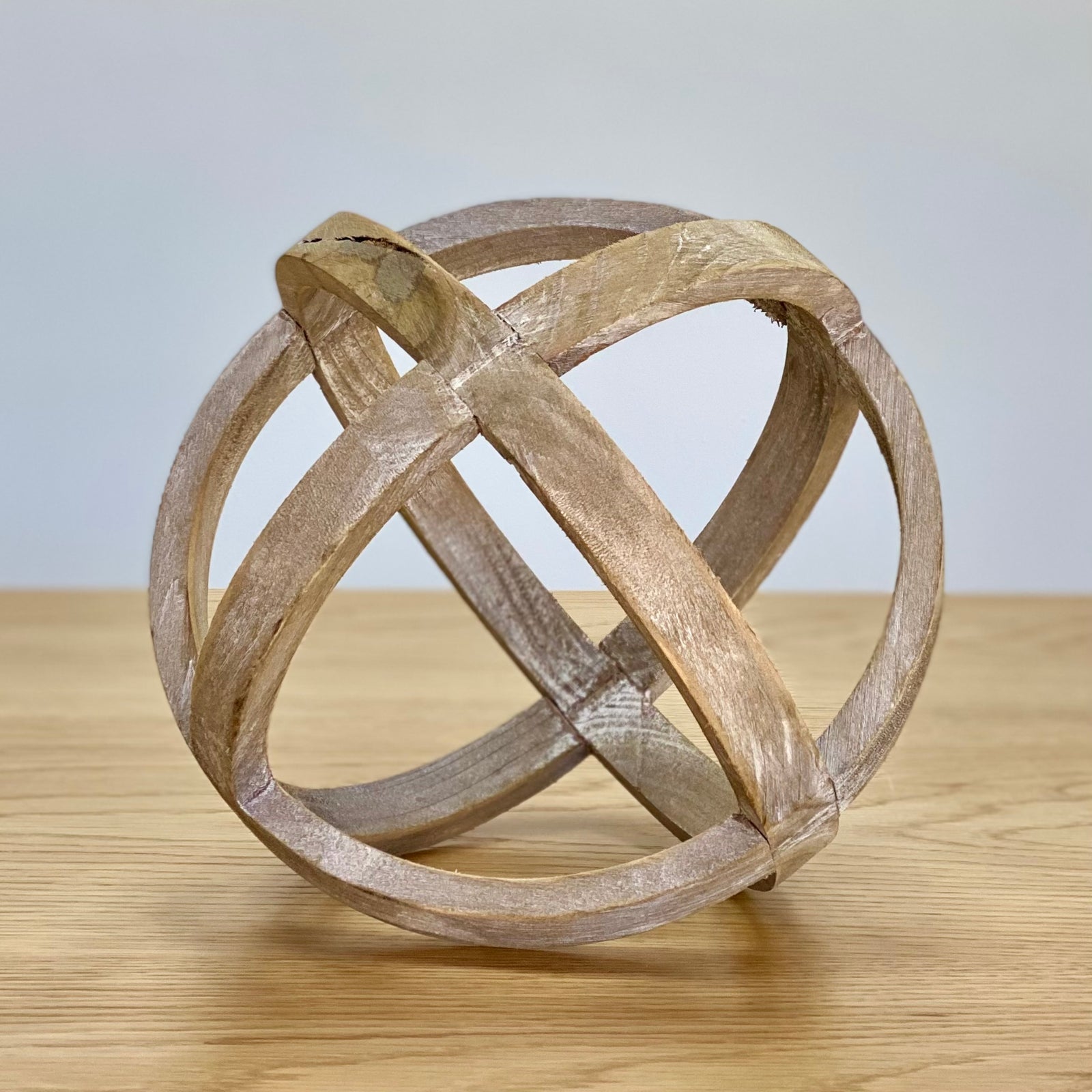 Natural Wood Decor Ball 10"