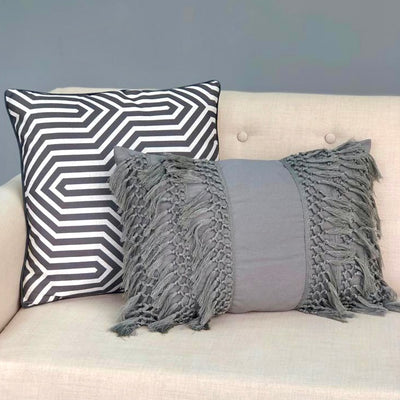 Gray Braids  Cozy Long Pillow
