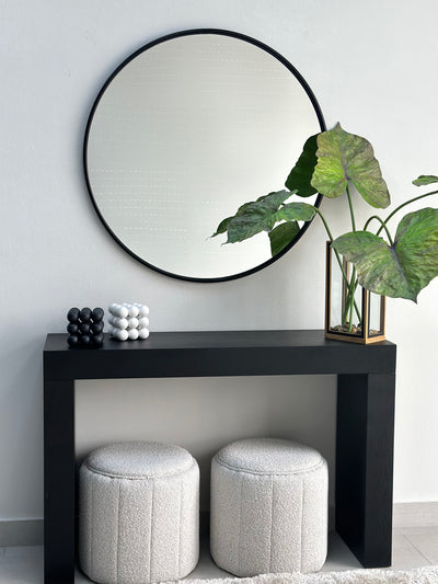 Metal Black Frame 36" Round Mirror