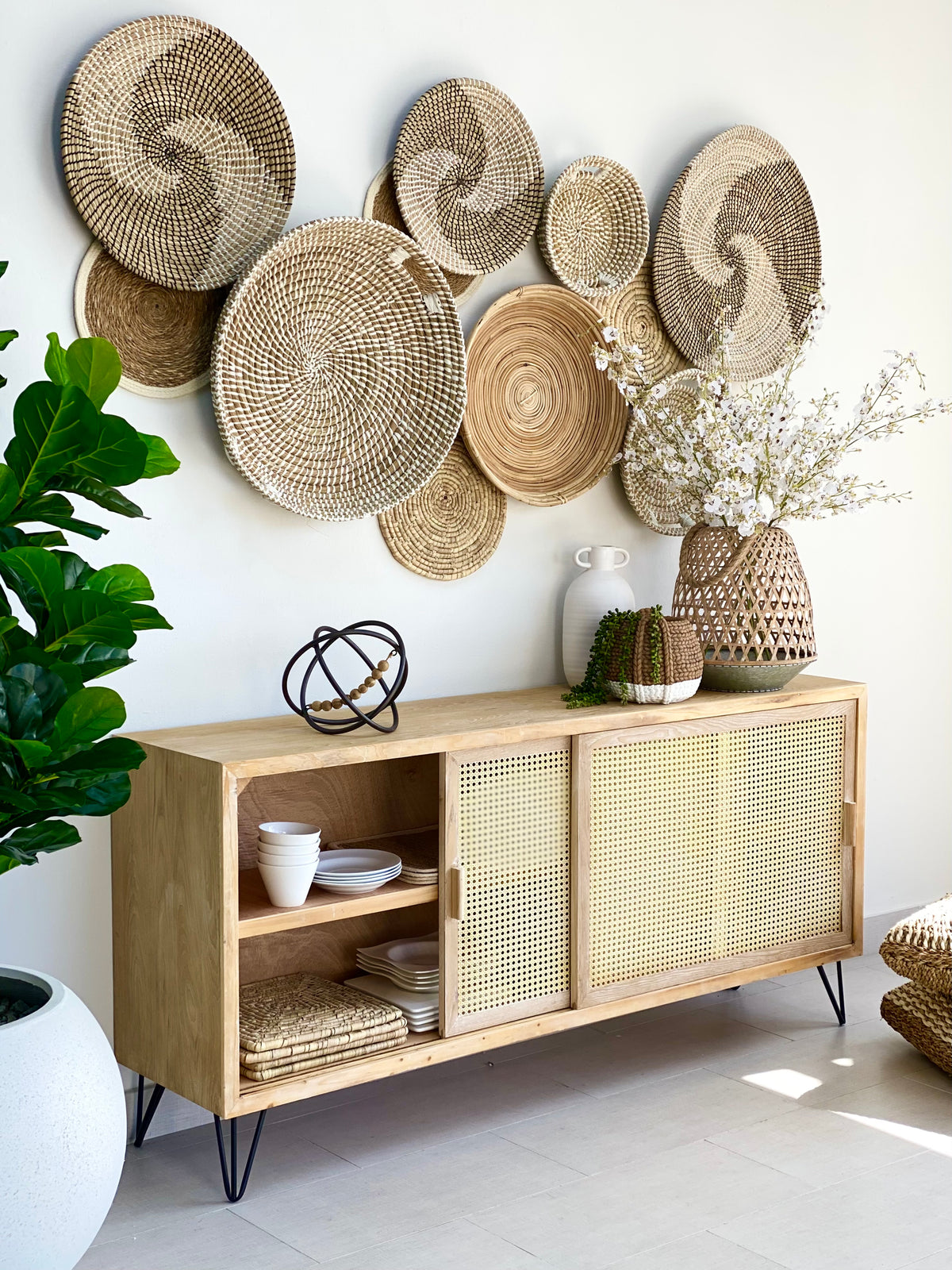 Nordic Natural Rattan Buffet Table