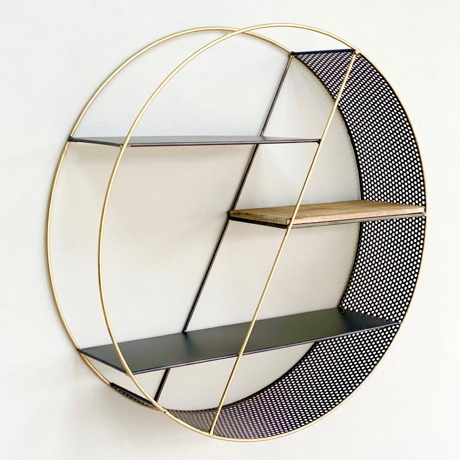 Perforated Round Wall Shelf