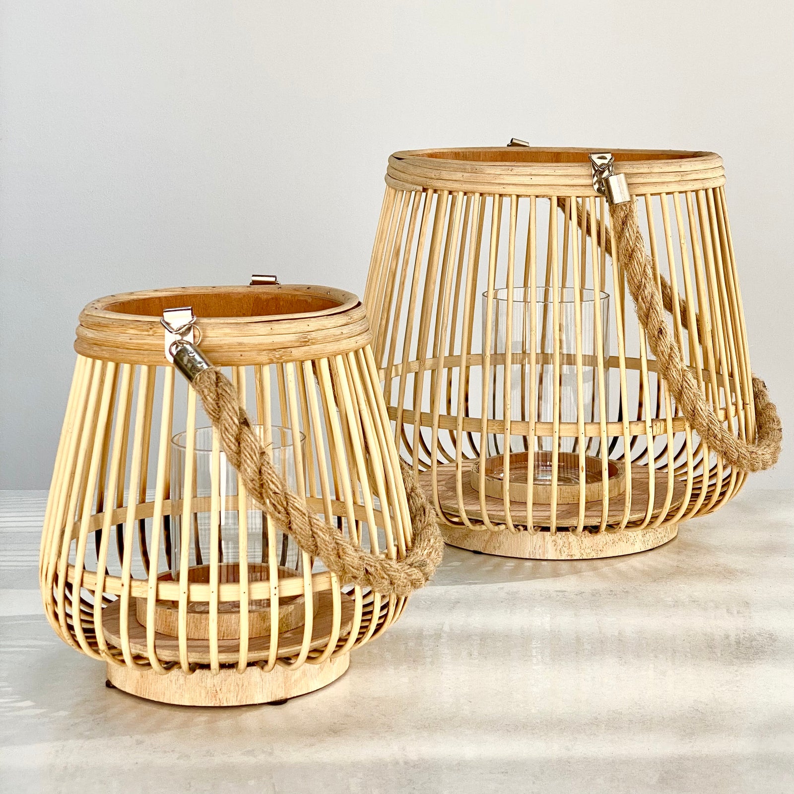 Bamboo Round Natural Lantern Large