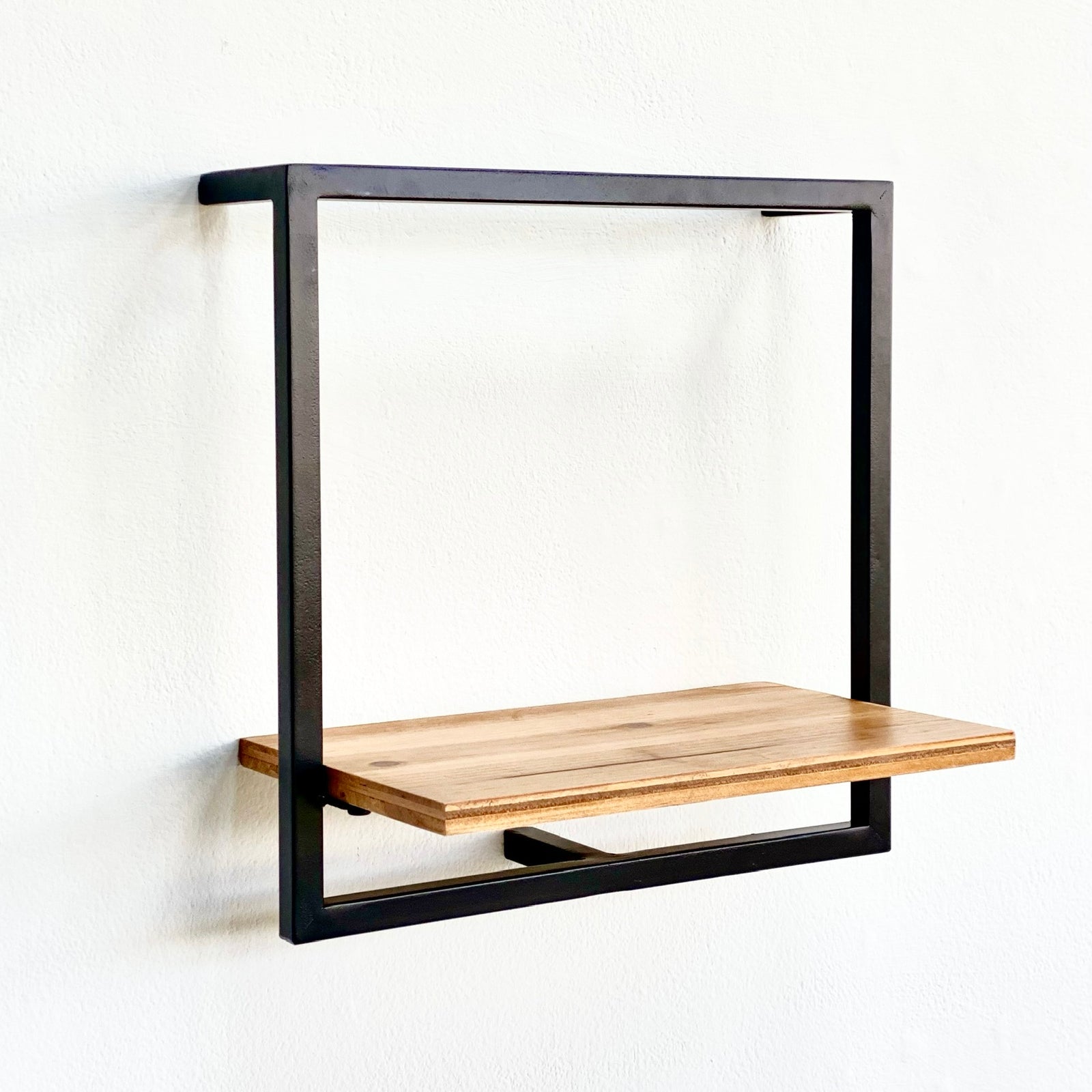 Shelfmate Metal & Wood Square Wall Shelf